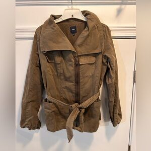 Vintage Y2K GAP The Utility Jacket Women's XS Brown Cotton Twill Belted Military